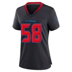 Houston Texans Women's Game Navy 2nd Alternate Jersey (58 Kyonte Hamilton)