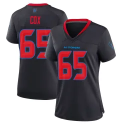 Houston Texans Women's Game Navy 2nd Alternate Jersey (65 Eli Cox)