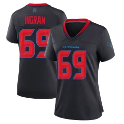 Houston Texans Women's Game Navy 2nd Alternate Jersey (69 Ed Ingram)