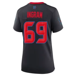 Houston Texans Women's Game Navy 2nd Alternate Jersey (69 Ed Ingram)