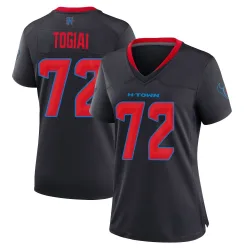 Houston Texans Women's Game Navy 2nd Alternate Jersey (72 Tommy Togiai)