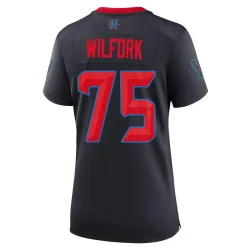 Houston Texans Women's Game Navy 2nd Alternate Jersey (75 Vince Wilfork)
