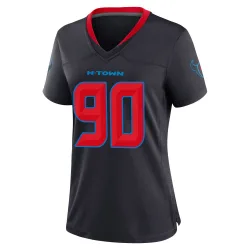 Houston Texans Women's Game Navy 2nd Alternate Jersey (90 Sheldon Rankins)