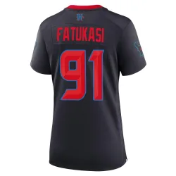 Houston Texans Women's Game Navy 2nd Alternate Jersey (91 Folorunso Fatukasi)