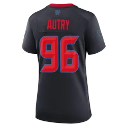 Houston Texans Women's Game Navy 2nd Alternate Jersey (96 Denico Autry)