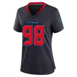 Houston Texans Women's Game Navy 2nd Alternate Jersey (98 Tim Settle Jr.)