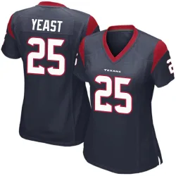 Houston Texans Women's Game Navy Blue Team Color Jersey (25 Russ Yeast)