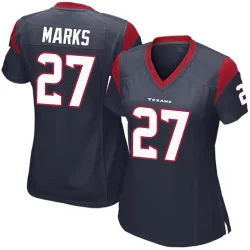 Houston Texans Women's Game Navy Blue Team Color Jersey (27 Woody Marks)