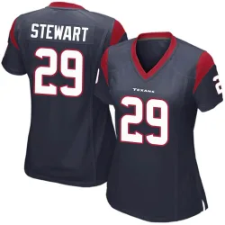 Houston Texans Women's Game Navy Blue Team Color Jersey (29 M.J. Stewart)