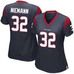 Houston Texans Women's Game Navy Blue Team Color Jersey (32 Nick Niemann)