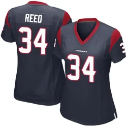 Houston Texans Women's Game Navy Blue Team Color Jersey (34 Jaylen Reed)