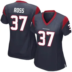 Houston Texans Women's Game Navy Blue Team Color Jersey (37 D'Angelo Ross)