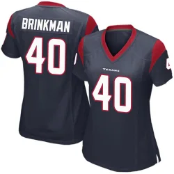Houston Texans Women's Game Navy Blue Team Color Jersey (40 Austin Brinkman)