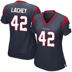 Houston Texans Women's Game Navy Blue Team Color Jersey (42 Luke Lachey)