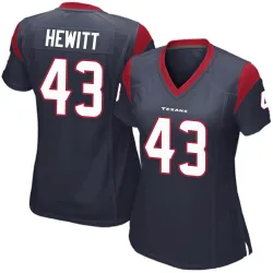 Houston Texans Women's Game Navy Blue Team Color Jersey (43 Neville Hewitt)