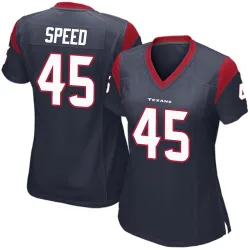 Houston Texans Women's Game Navy Blue Team Color Jersey (45 E.J. Speed)