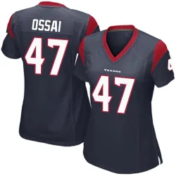 Houston Texans Women's Game Navy Blue Team Color Jersey (47 K.C. Ossai)