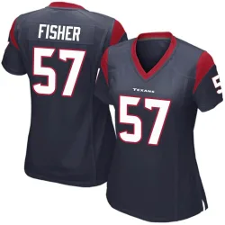Houston Texans Women's Game Navy Blue Team Color Jersey (57 Blake Fisher)