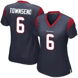 Houston Texans Women's Game Navy Blue Team Color Jersey (6 Tommy Townsend)