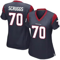 Houston Texans Women's Game Navy Blue Team Color Jersey (70 Juice Scruggs)