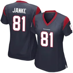 Houston Texans Women's Game Navy Blue Team Color Jersey (81 Jaxon Janke)