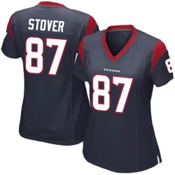 Houston Texans Women's Game Navy Blue Team Color Jersey (87 Cade Stover)