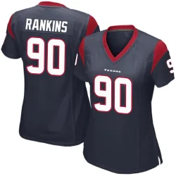 Houston Texans Women's Game Navy Blue Team Color Jersey (90 Sheldon Rankins)