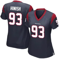 Houston Texans Women's Game Navy Blue Team Color Jersey (93 Kurt Hinish)