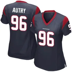 Houston Texans Women's Game Navy Blue Team Color Jersey (96 Denico Autry)
