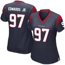 Houston Texans Women's Game Navy Blue Team Color Jersey (97 Mario Edwards Jr.)