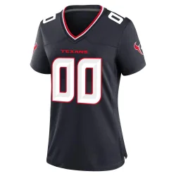 Houston Texans Women's Game Navy Team Jersey (00 Custom)
