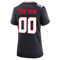 Houston Texans Women's Game Navy Team Jersey (00 Custom)