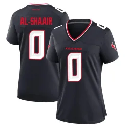 Houston Texans Women's Game Navy Team Jersey (0 Azeez Al-Shaair)