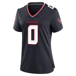 Houston Texans Women's Game Navy Team Jersey (0 Azeez Al-Shaair)