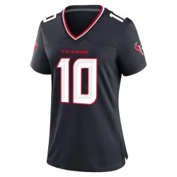 Houston Texans Women's Game Navy Team Jersey (10 Davis Mills)