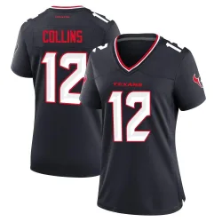 Houston Texans Women's Game Navy Team Jersey (12 Nico Collins)