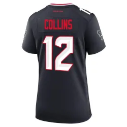 Houston Texans Women's Game Navy Team Jersey (12 Nico Collins)