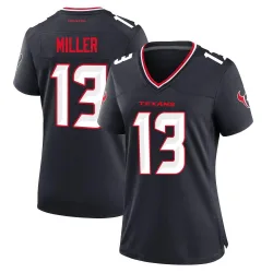 Houston Texans Women's Game Navy Team Jersey (13 Braxton Miller)