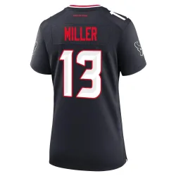 Houston Texans Women's Game Navy Team Jersey (13 Braxton Miller)