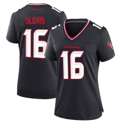Houston Texans Women's Game Navy Team Jersey (16 Kedon Slovis)
