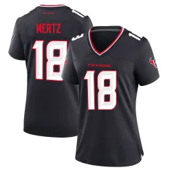 Houston Texans Women's Game Navy Team Jersey (18 Graham Mertz)