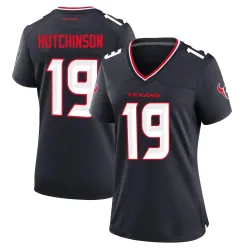 Houston Texans Women's Game Navy Team Jersey (19 Xavier Hutchinson)