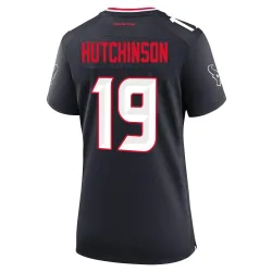 Houston Texans Women's Game Navy Team Jersey (19 Xavier Hutchinson)