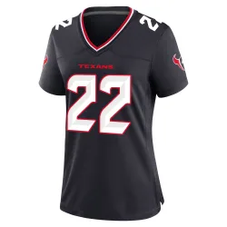 Houston Texans Women's Game Navy Team Jersey (22 Jawhar Jordan)