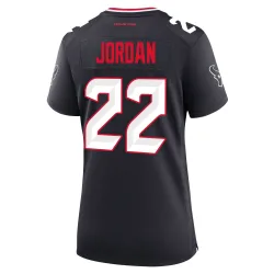 Houston Texans Women's Game Navy Team Jersey (22 Jawhar Jordan)