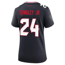 Houston Texans Women's Game Navy Team Jersey (24 Derek Stingley Jr.)