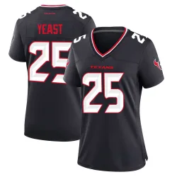 Houston Texans Women's Game Navy Team Jersey (25 Russ Yeast)