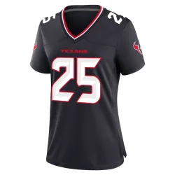 Houston Texans Women's Game Navy Team Jersey (25 Russ Yeast)
