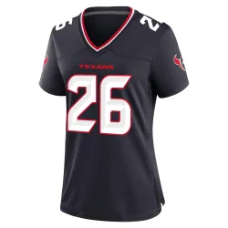 Houston Texans Women's Game Navy Team Jersey (26 J.J. Taylor)