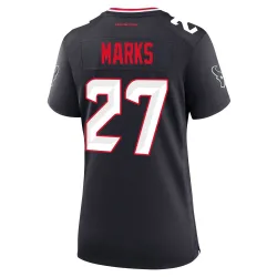 Houston Texans Women's Game Navy Team Jersey (27 Woody Marks)